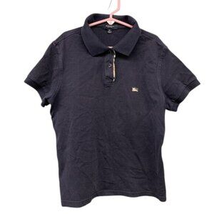 Burberry London Youth Medium Navy Blue Cotton‎ Polo Short Sleeve Designer Shirt